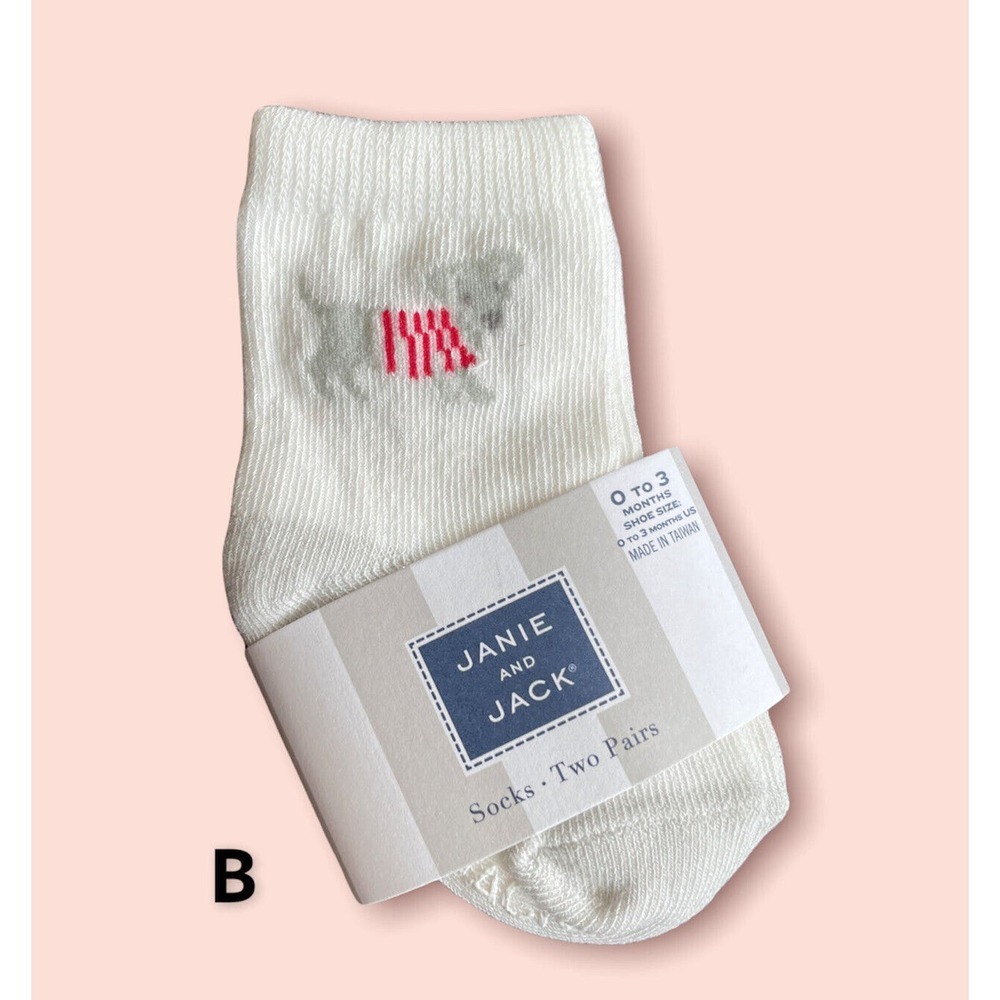 NWT JANIE AND JACK Puppy Dog Socks Size 0-3 Months Baby Newborn U Choose Style